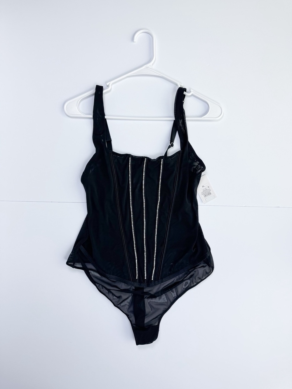 Auden Black Rhinestone-Trim Bodysuit
